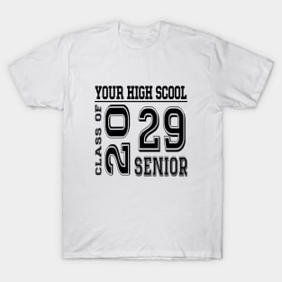 High School Senior 2029 Class of 2029 Graduate College T-Shirt